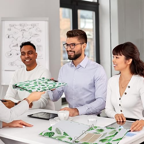 Miniatura 7 de Kisston 2 carpetas de 3 anillos de 1 pulgada, bonitas carpetas para tamaño carta con separadores de 5 pestañas, portapapeles de perfil bajo con