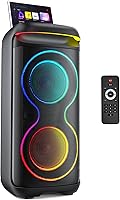 Vista 1 de JYX Máquina de Karaoke, Altavoz Grande de Fiesta Bluetooth con Luz LED de Discoteca, Compatible con Entrada TWS/USB/AUX/Tarjeta TF, Perfecto