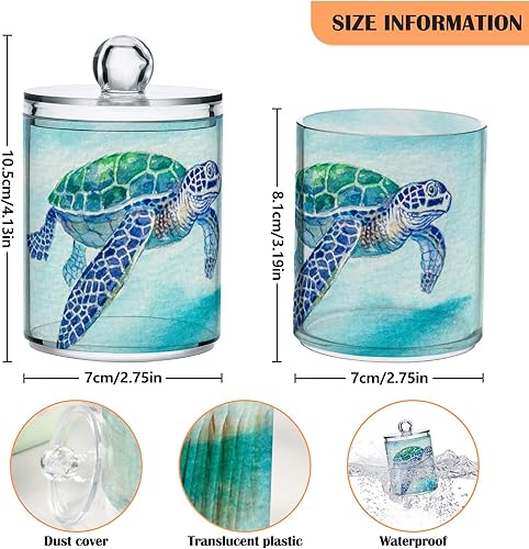 Miniatura 3 de Tarros de plástico con tapas, tortuga marina, animales salvajes, acuarela, paquete a granel, recipientes de almacenamiento herméticos de boca ancha