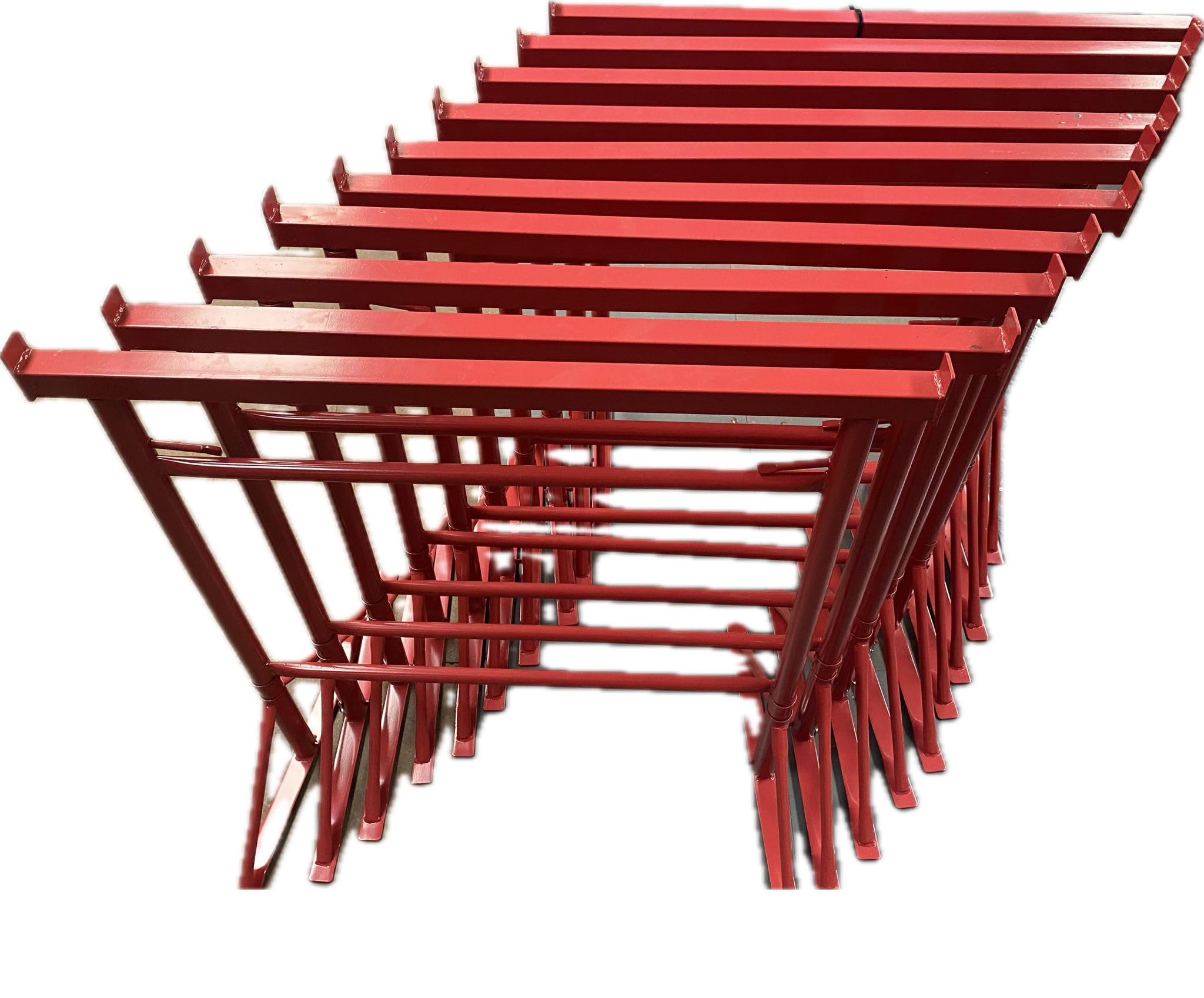 10x Size.3 Heavy Duty Steel Trestle Stands | Adjustable Work Support Stands | Folding Sawhorse Metal Frame Workshop Bench Support for Woodworking DIY Garage Construction