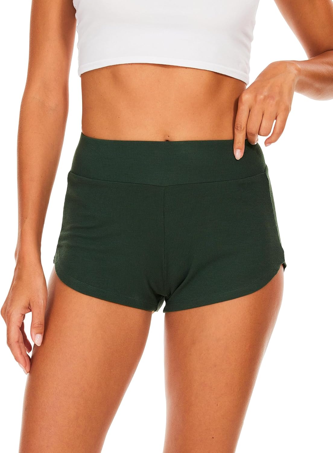 LazyCozy Bamboo Viscose Micro Shorts for Women Soft Y2K Mini Pajama Shorts, Knit Lightweight Sleep Bottoms Lounge Short Pants - Image 3