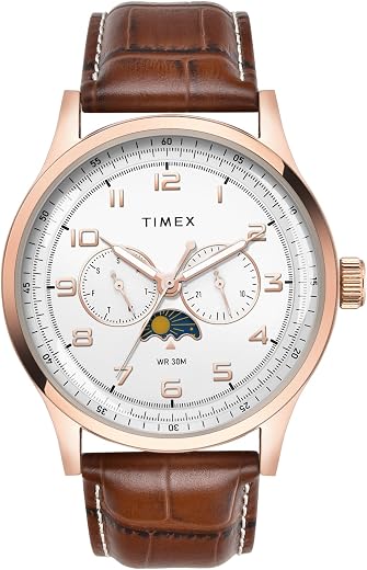 TIMEX Analog Watch for Men with Round Dial & Water Resistant Man's Wrist Watches