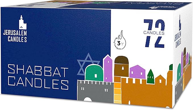 Shabbat Candles - Traditional Shabbos Candles - 3 Hour - 1-Pack x 72 Count