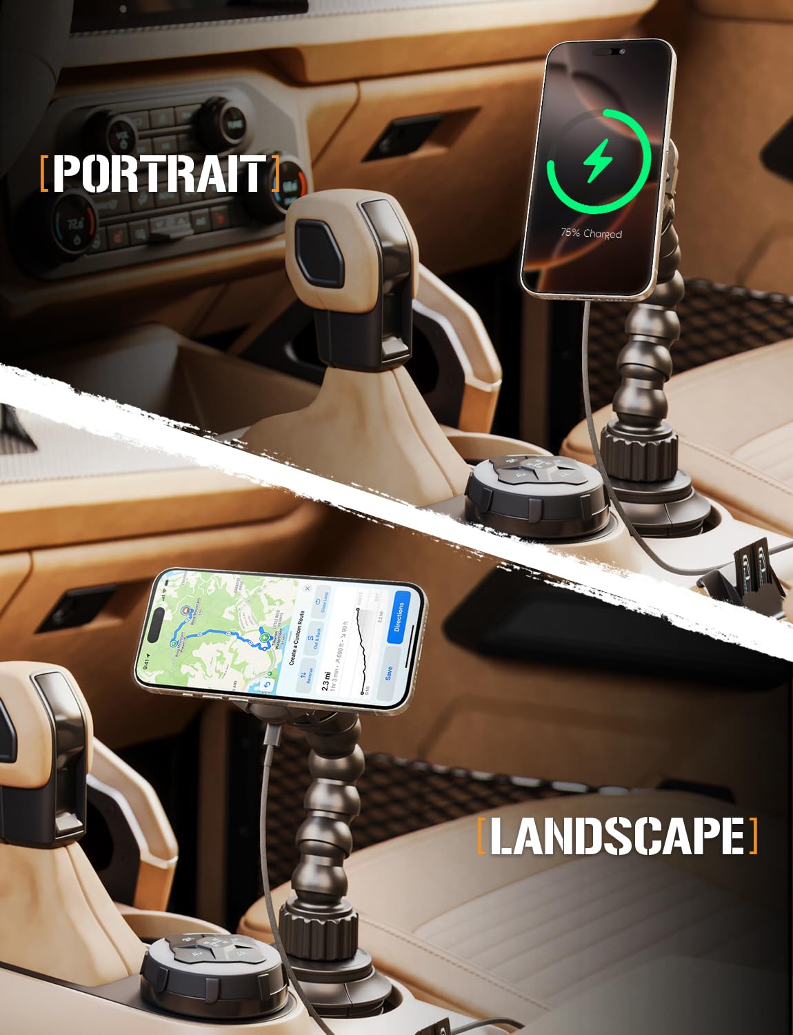 ToughTested Supporto magnetico per telefono Supporto per tazza di ricarica wireless Supporto per tazza da auto Supporto per telefono compatibile con iPhone 17 16 15 14 13 12 Pro Max Plus Air