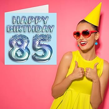 ばあちゃん　バースデー Amazon.com : 85th Birthday Card for Men - Blue Glitter Party