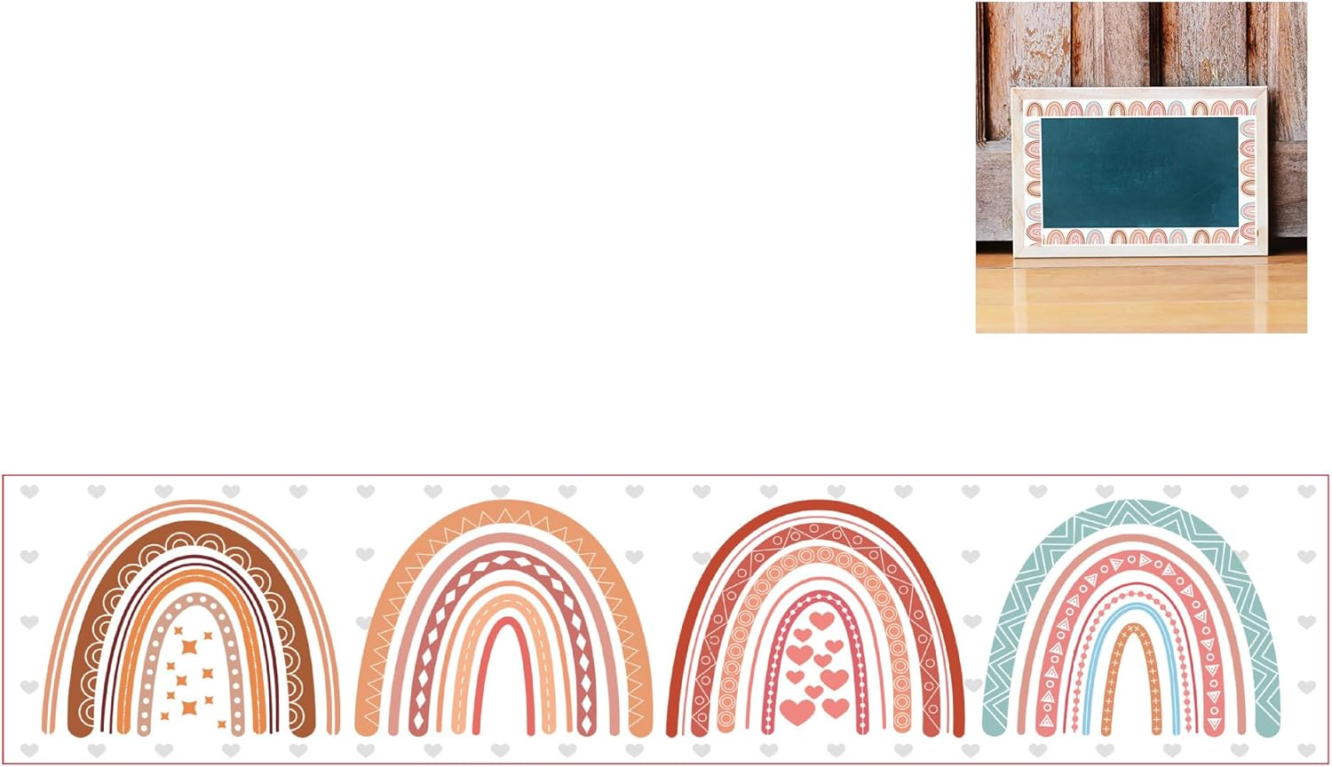 Peel and Stick Wallpaper Borders Self-Adhesive for Bathroom Wall Border Sticker Home Ceiling Decorative Border for Living Room Kitchen Rainbow 7.6cm X 2000cm