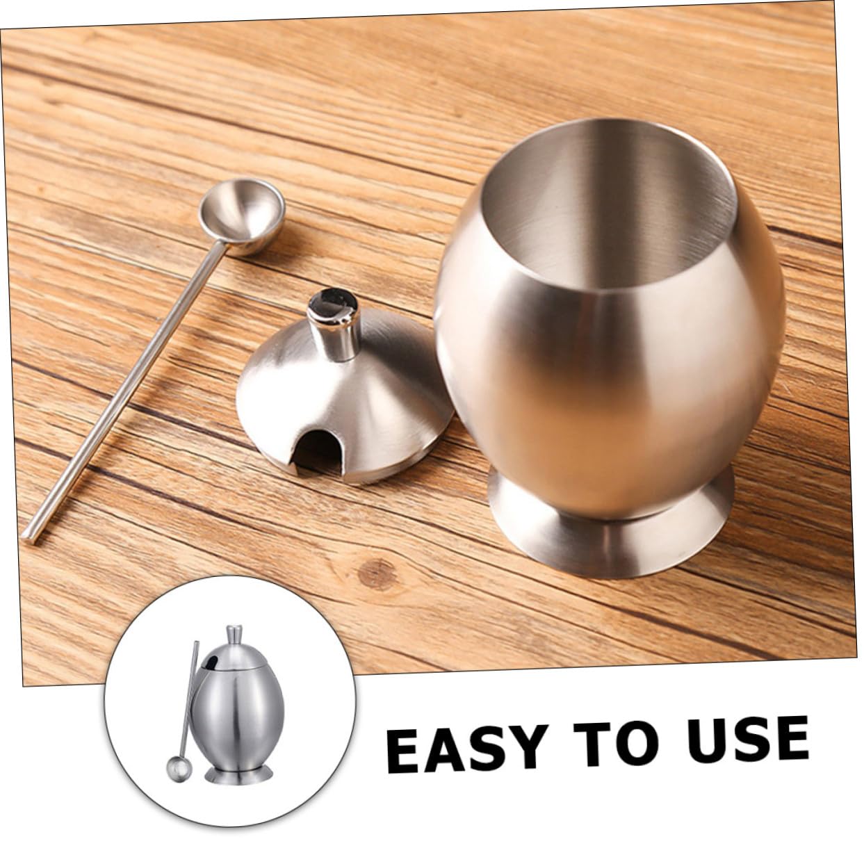 Gatuida Barattolo Versatile Coperchio e Cucchiaio in Acciaio Inossidabile 304 per Condimenti per Uso Domestico in Cucina e Sala da Pranzo