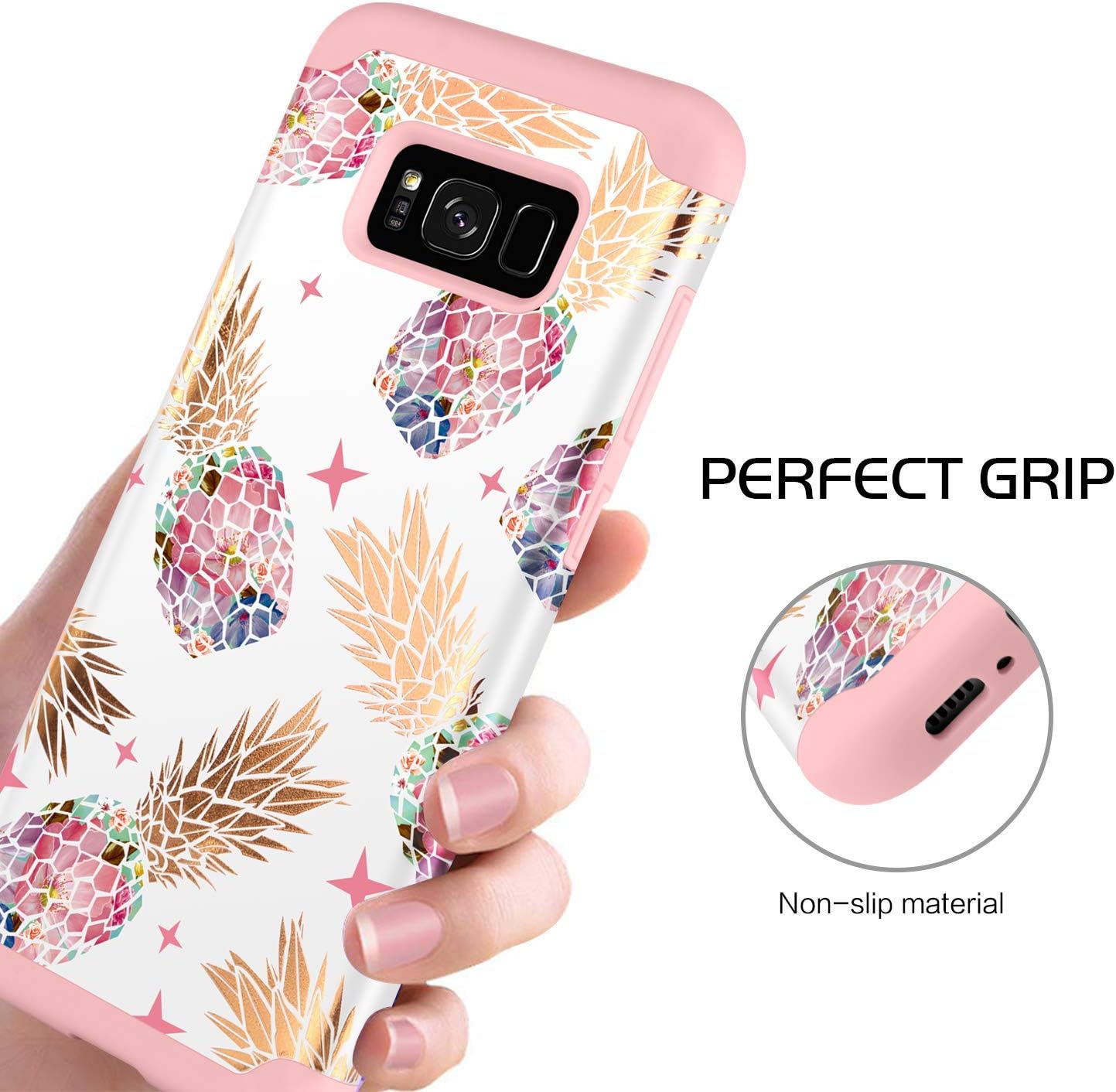 BENTOBEN Galaxy S8 Plus Case,2 in 1 Dual Layer Slim Hard PC Cover Premium Soft Silicone Shock Absorption Bumper 360 Degree Full-Body Heavy Duty Rugged Protective Case for Samsung S8 Plus,Rose Gold
