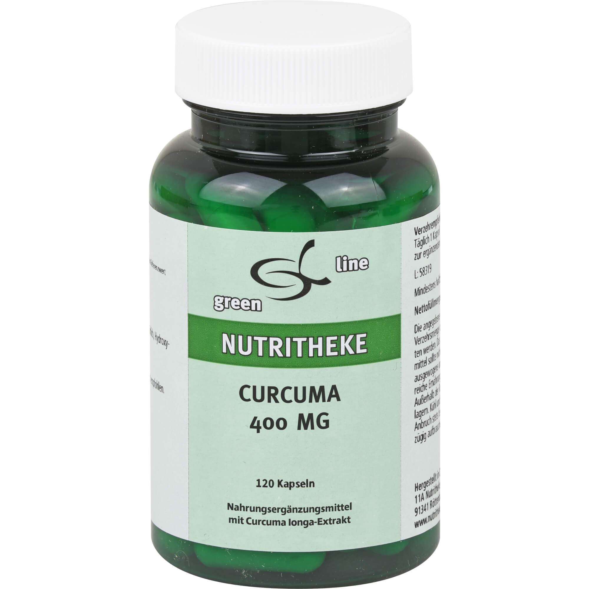 green line Nutritheke Curcuma 400 mg Kapseln, 120 St. Kapseln**G
