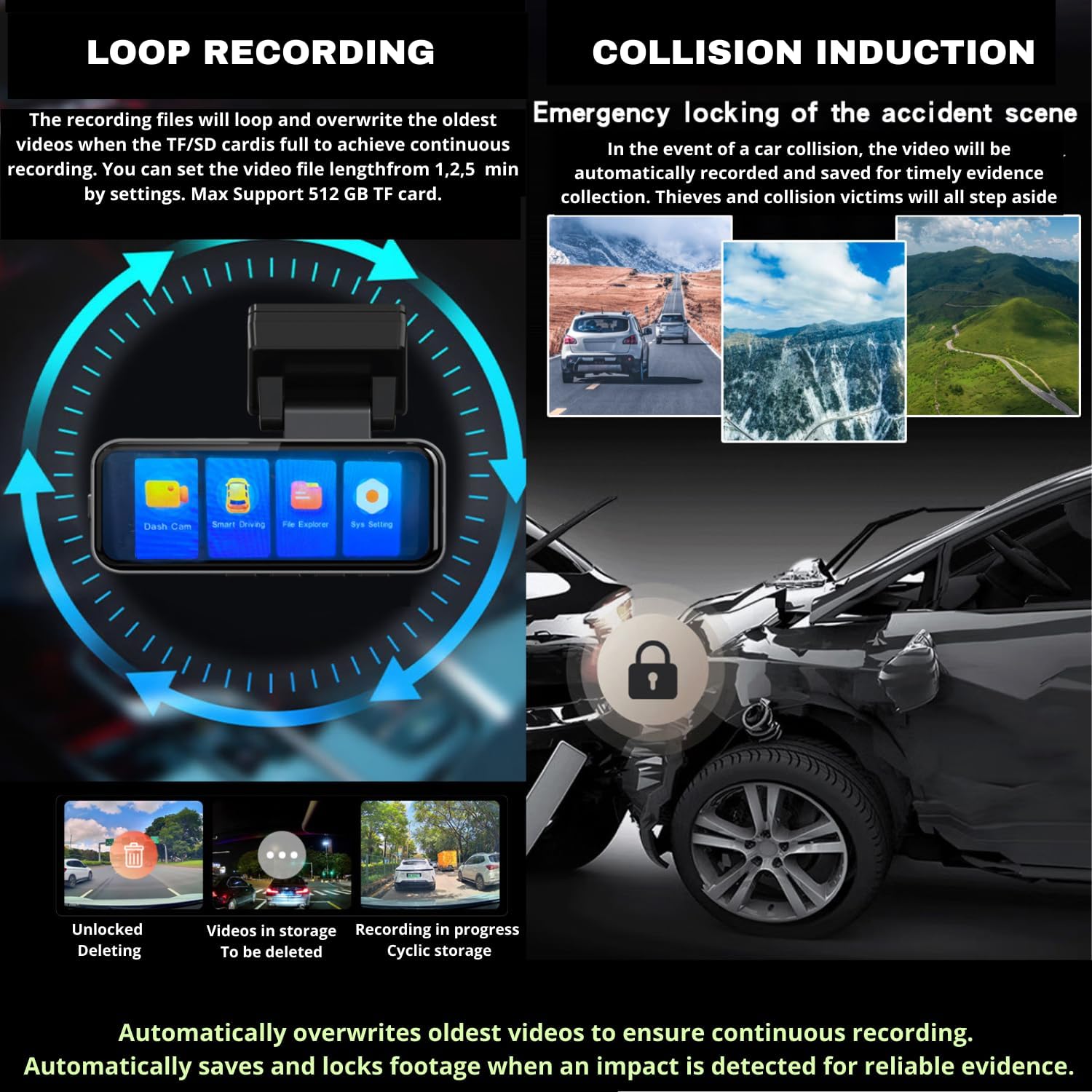 4K+2K Dash Cam Front and Rear with WiFi GPS – Dual Lens Car Camera with Night Vision, 170° Wide Angle, 3.2 IPS Screen, 24H Parking Mode, Loop Recording, Voice Control, G-Sensor, ADAS – Card Included