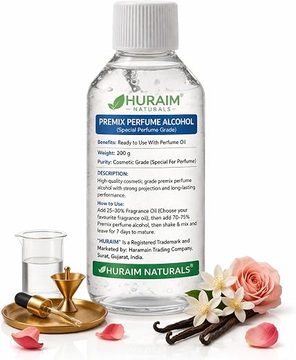 PREMIX PERFUME GRADE ALCOHOL 200 Ml.(Ready to Use With Perfume Oil) | HURAIM Brand