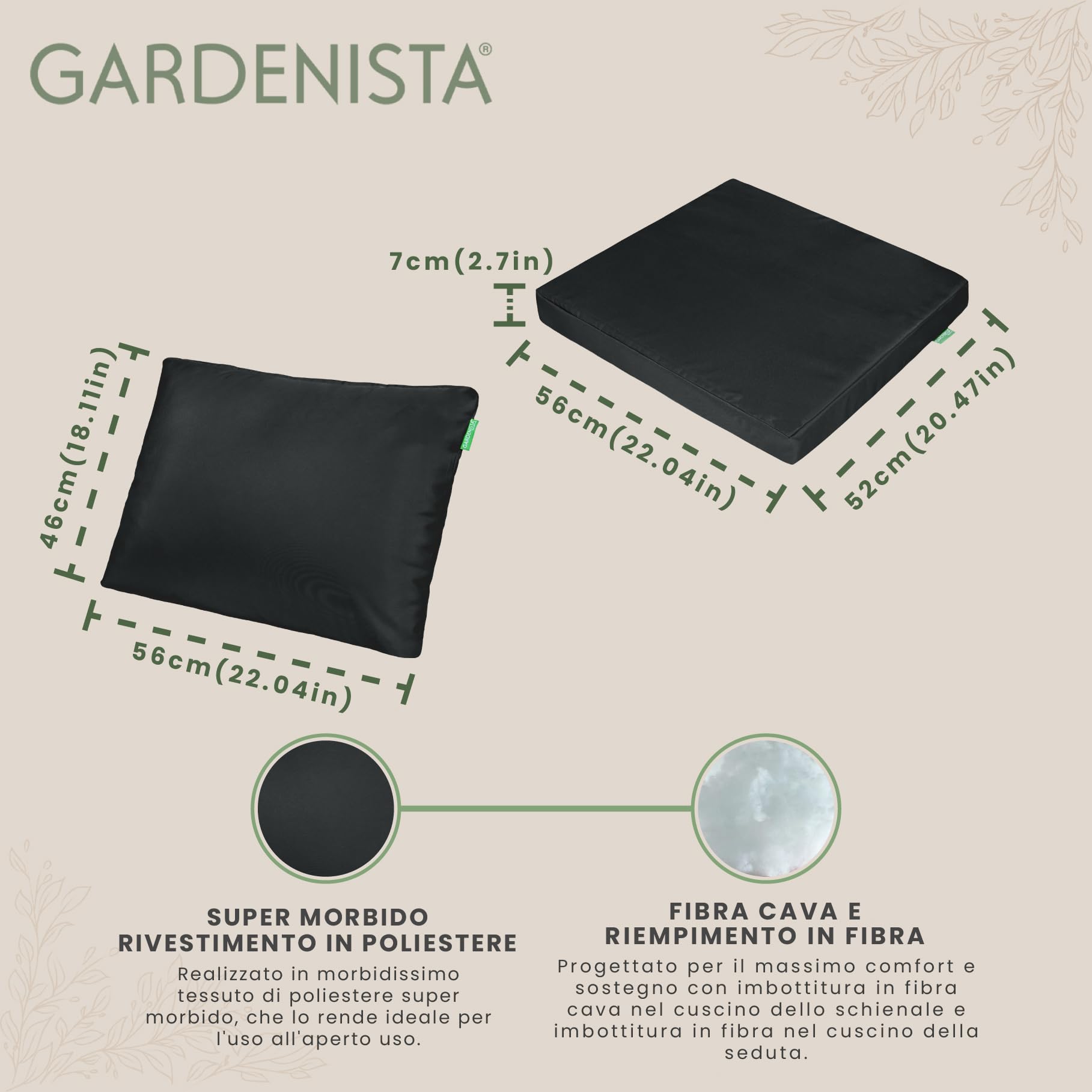 Gardenista Cuscini per Sedili Esterni per Mobili in Rattan California Keter Allibert | Resistente all'acqua Cuscino Imbottiti per Sedie | Leggera Sedia da Giardino Cuscini (4, Nero)