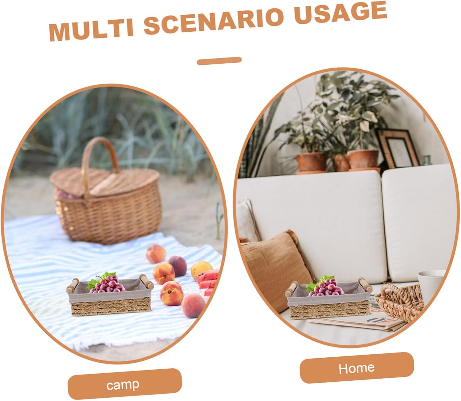Levemolo Paper Rope Storage Basket with Handles Stylish Home Organizer for Bedroom Sundries Container Versatile Tabletop for Efficient Storage