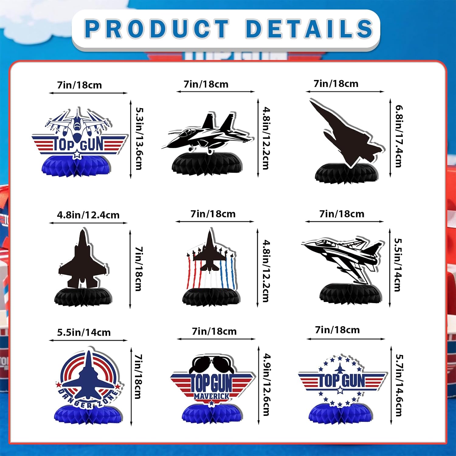 Fighter Jet Birthday Party Decorations: Air Force Honeycomb Centerpiece Air Force Party Decorations Airplane Decorations for Party