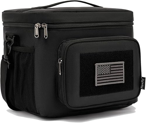 Miniatura 8 de FlowFly Bolsa de almuerzo, hielera aislada, lonchera térmica con correas Molle  Pals, correa acolchada ajustable para el hombro, para hombres,