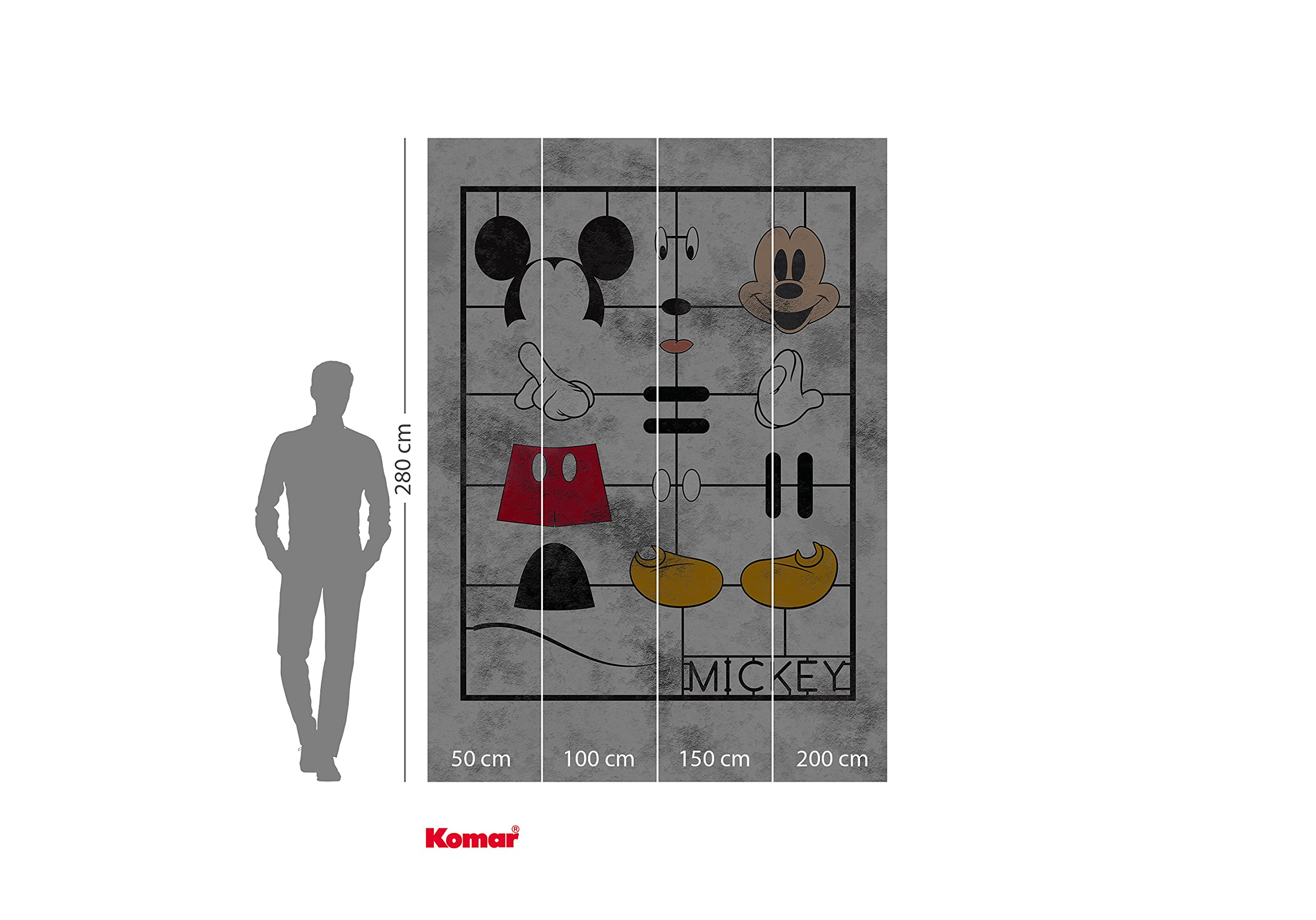 Komar Disney IADX4-053 - Papel pintado para pared, diseño de Mickey Kit, tamaño: 200 x 280 cm (ancho x alto)