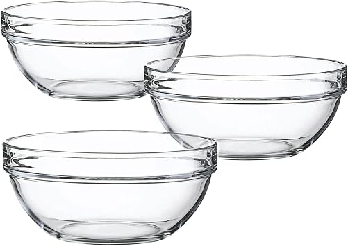 Luminarc Glass 6.5 Inch Stackable Round Bowl, Set of 6