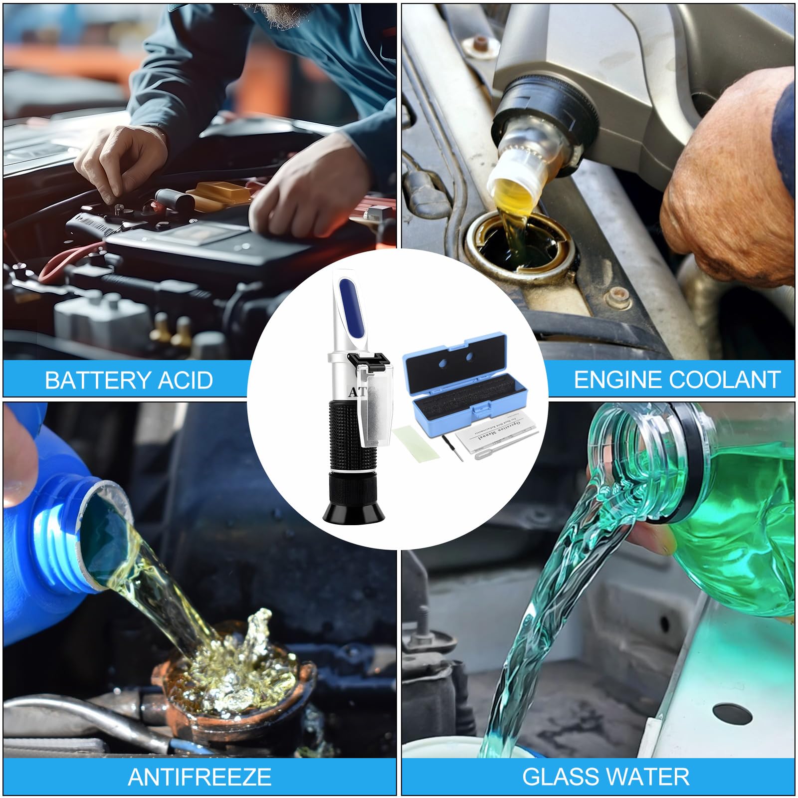 FORNORM Rifrattometro Professionale - Misura Antigelo, AdBlue, Liquido Batteria Con Precisione