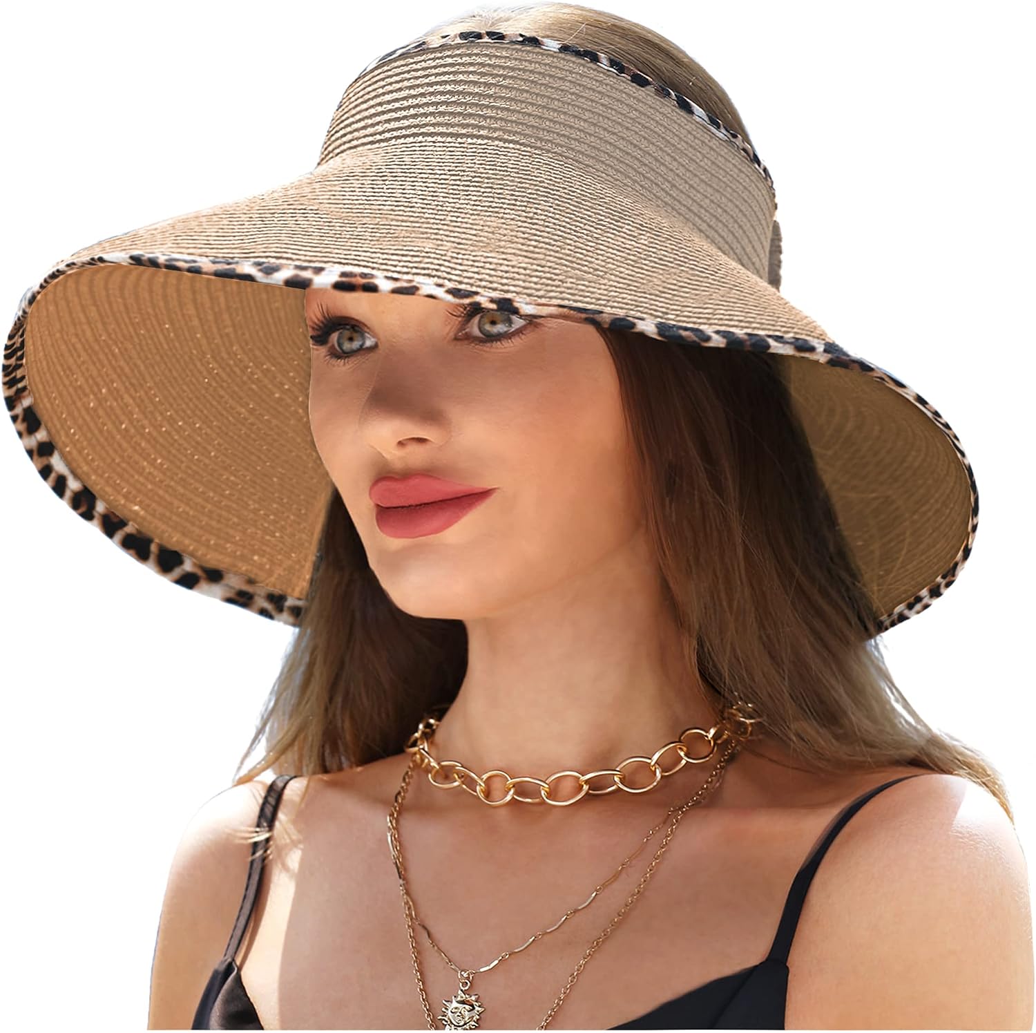 Sombrero de playa con visera ancha y protección UV