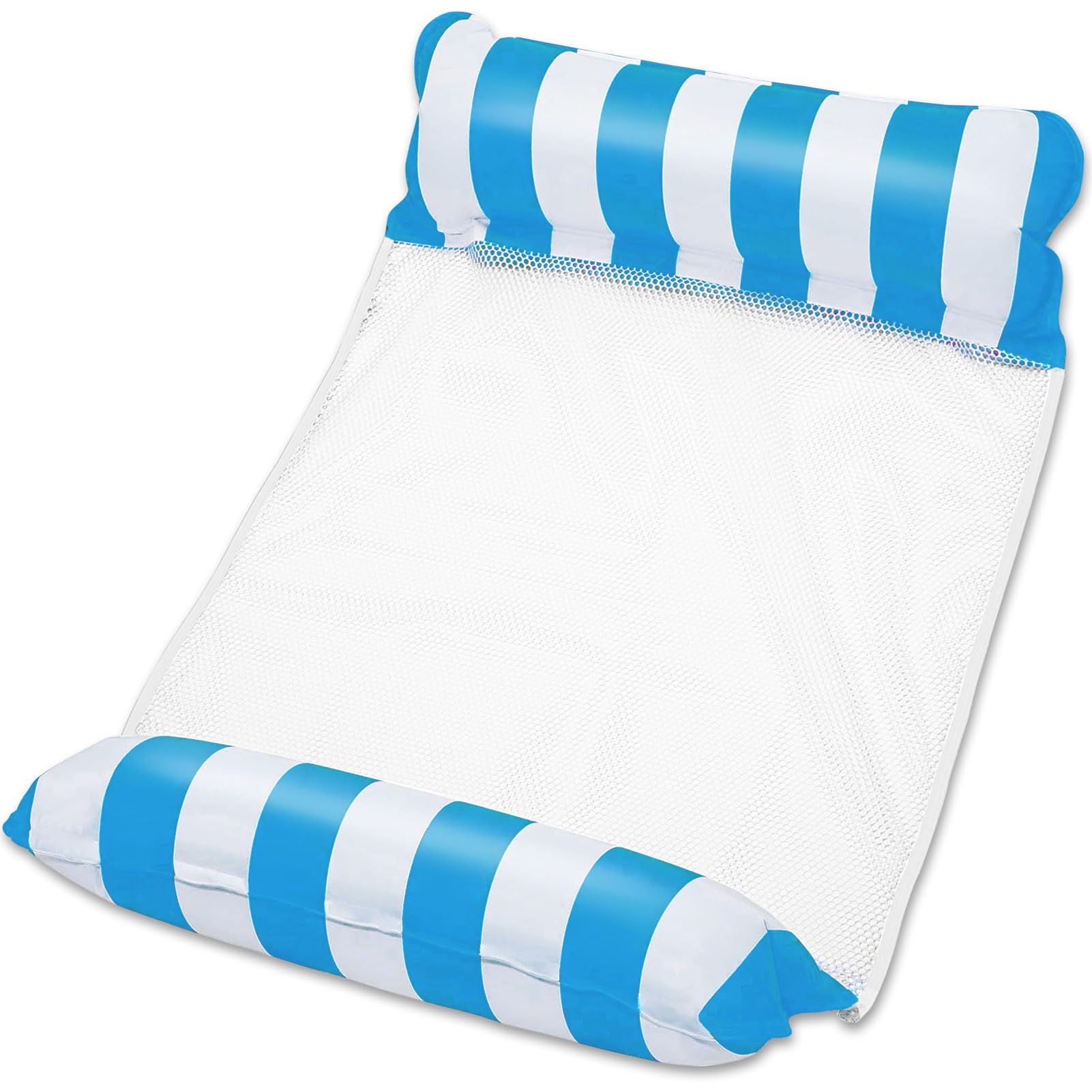 Inflatable Pool Hammock, Inflatable Floating Hammock Chair, 4 IN 1Multi-Purpose Swimming Pool Floats Lounger/Water Floating Chair Bed for Adults Kids(Light Blue)