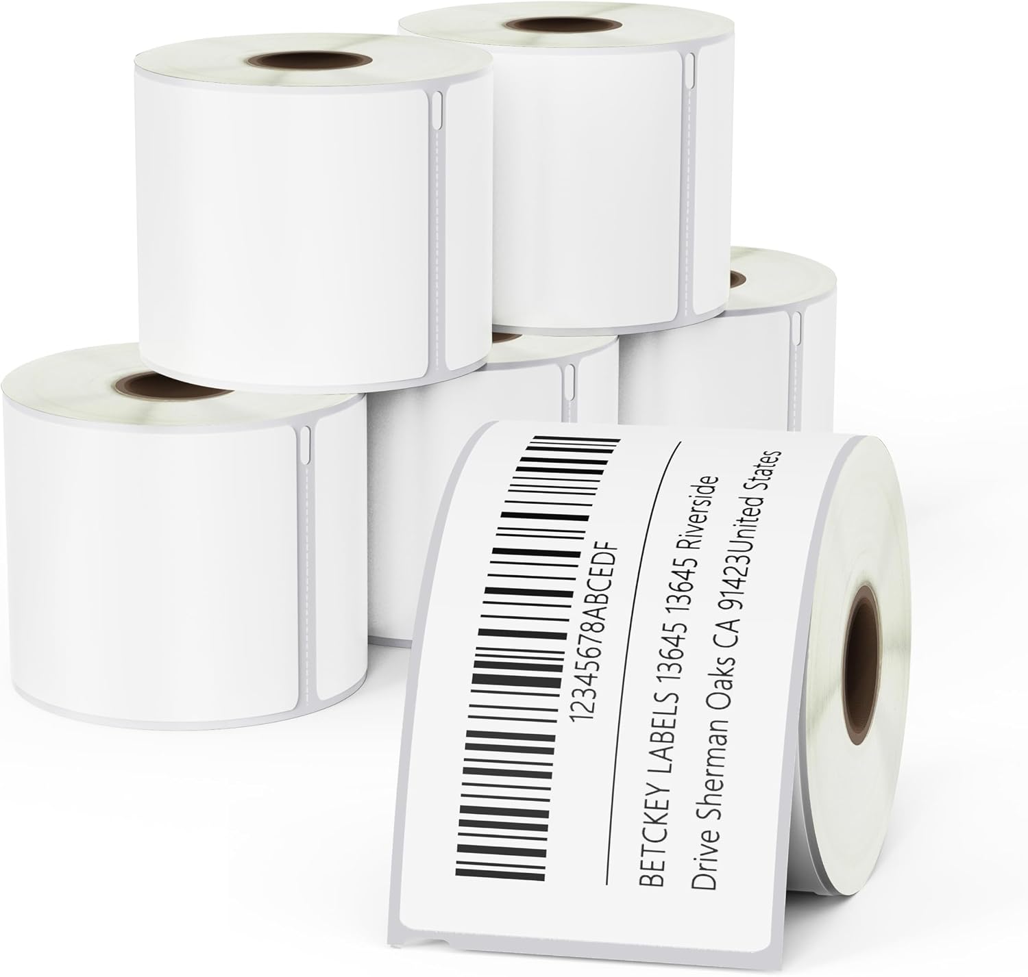 BETCKEY - Removable Film Label Replacement for DYMO 30256 (2-5/16" x 4"), Durable Waterproof Shipping Label - Compatible with Rollo, DYMO 450, 4XL & Zebra Printers[6 Rolls/1800 Labels]