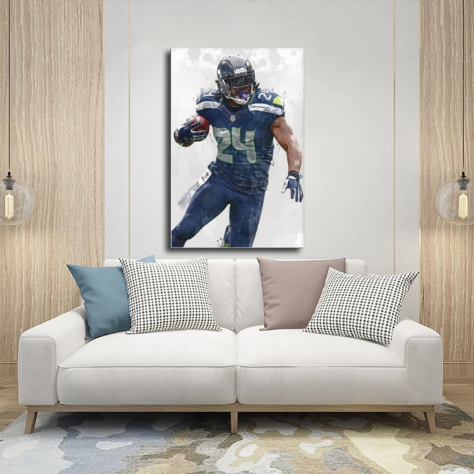 BAVIEN Marshawn Lynch Posters Football Canvas Poster Wall Art