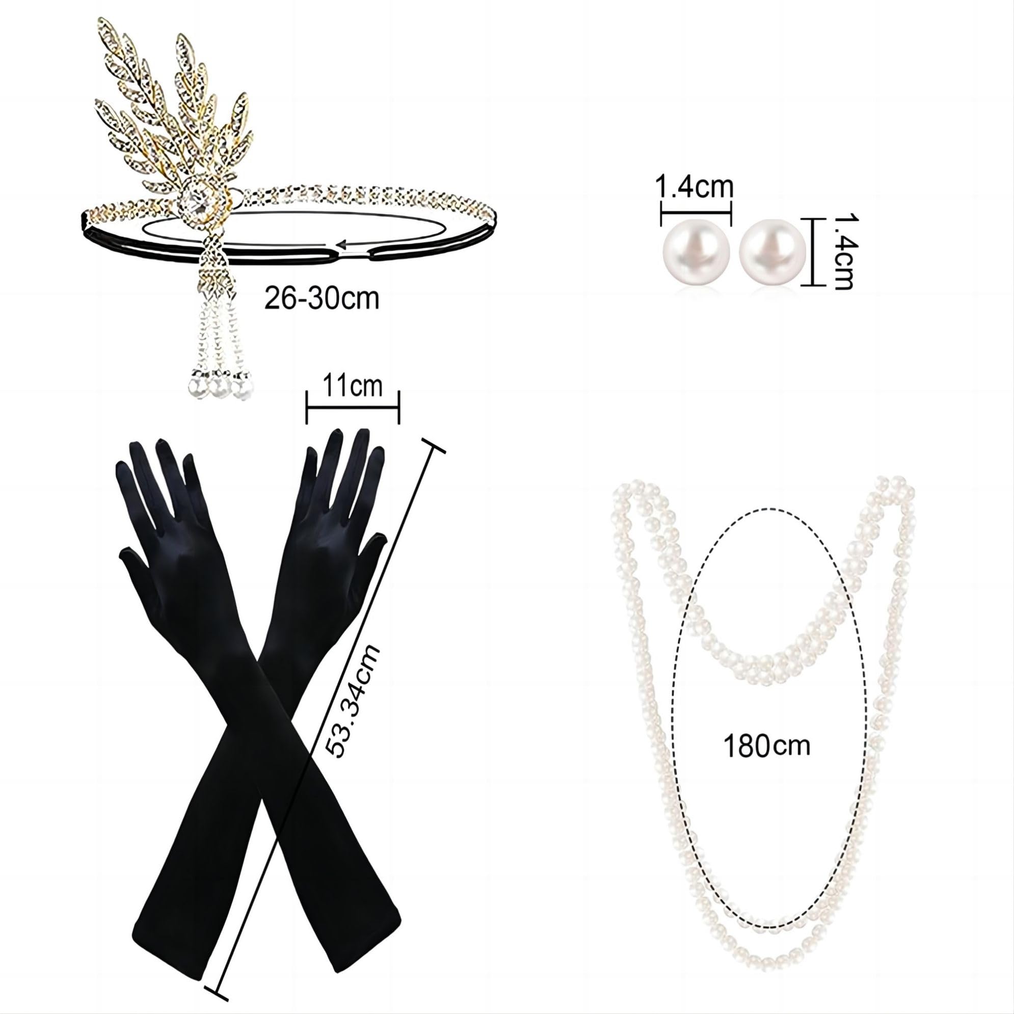 Yiichiy Accessori Anni '20, Accessori Anni 20 Donna Costume, Flpaper Grande Gatsby Accessori Donna, Halloween Accessori Charleston Abito Anni '20, Vestiti Anni 20 Costume da Donna di Halloween