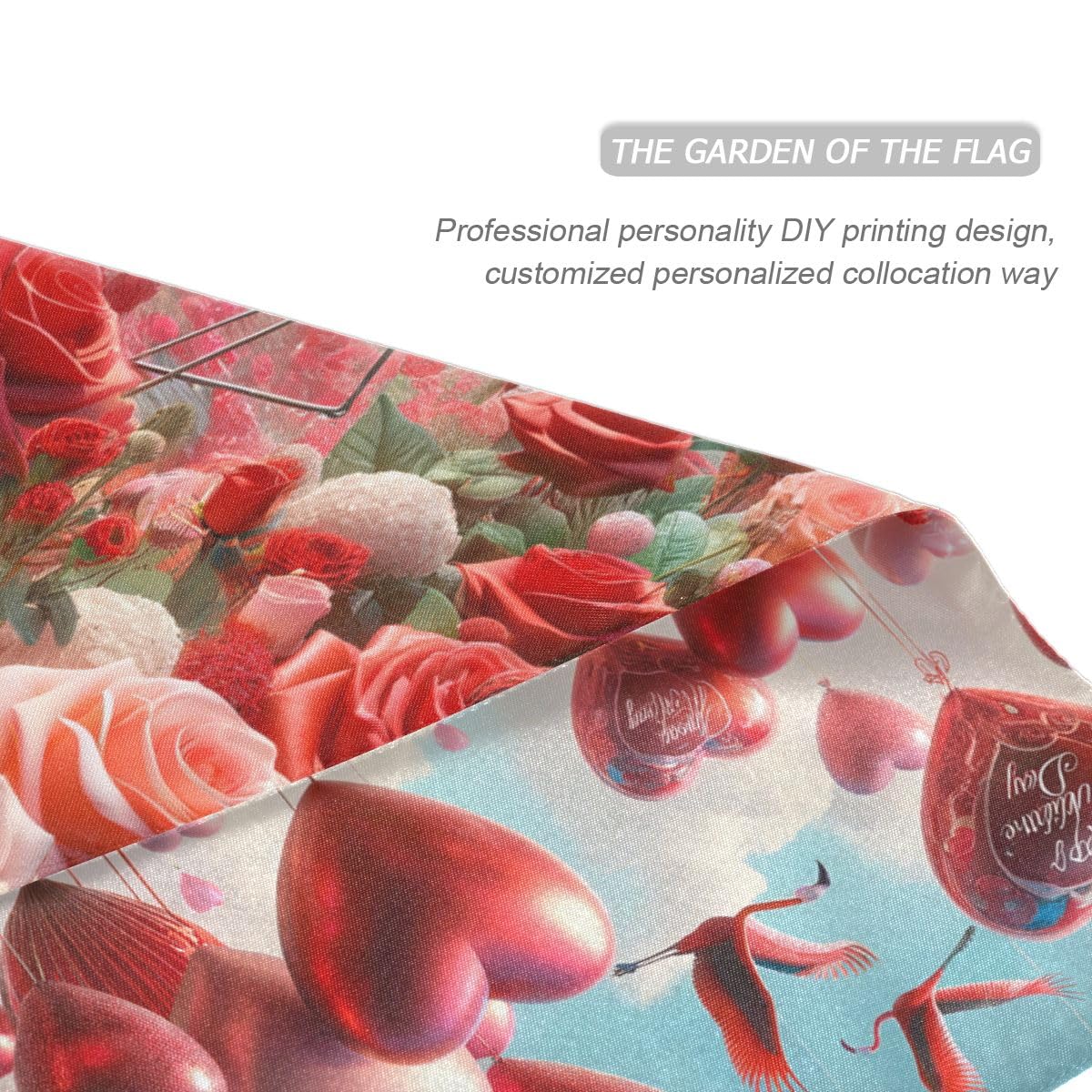Pickako Flamingo-Paar Gartenflagge – Doppelseitig Mit Sonnenaufgang & Rosen, 71x102 Cm Für Terrasse & Garten