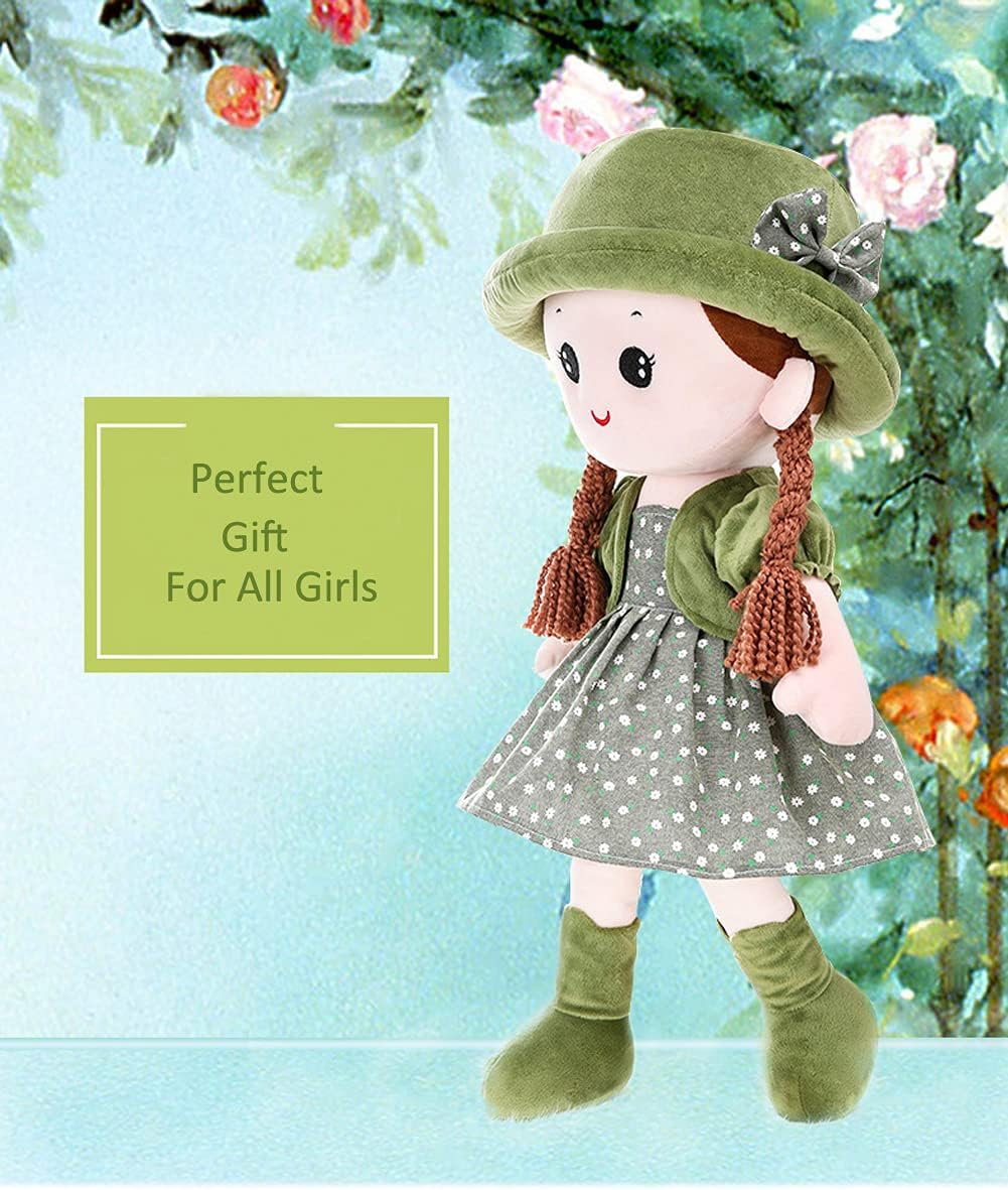 Adorable Baby Girl Rag Doll Soft Cuddly Ragdoll Princess Doll with Removable Dress & Hat Soft Stuffed Plush Toy Dolls for Girls Age 0+ - Image 4