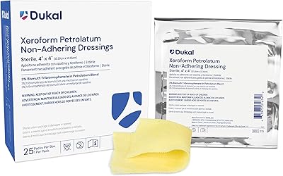Dukal 215 Alba Xeroform Petrolatum Gauze, Sterile, 4 x 4, Pack of 25