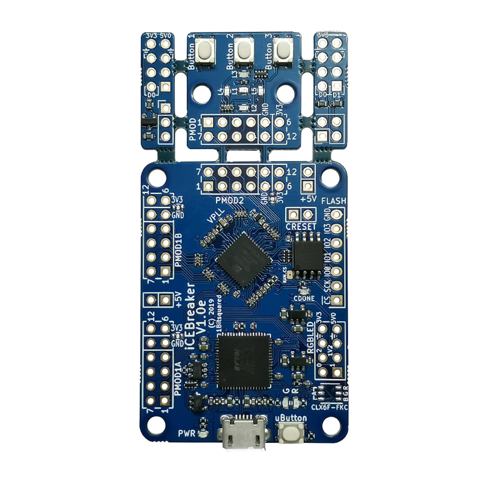 V1.0e Carte de développement FPGA ICE40 120 Kbit pour connecteurs Pmod Programmation graphique Facile à exécuter Kit de développement numérique matériel