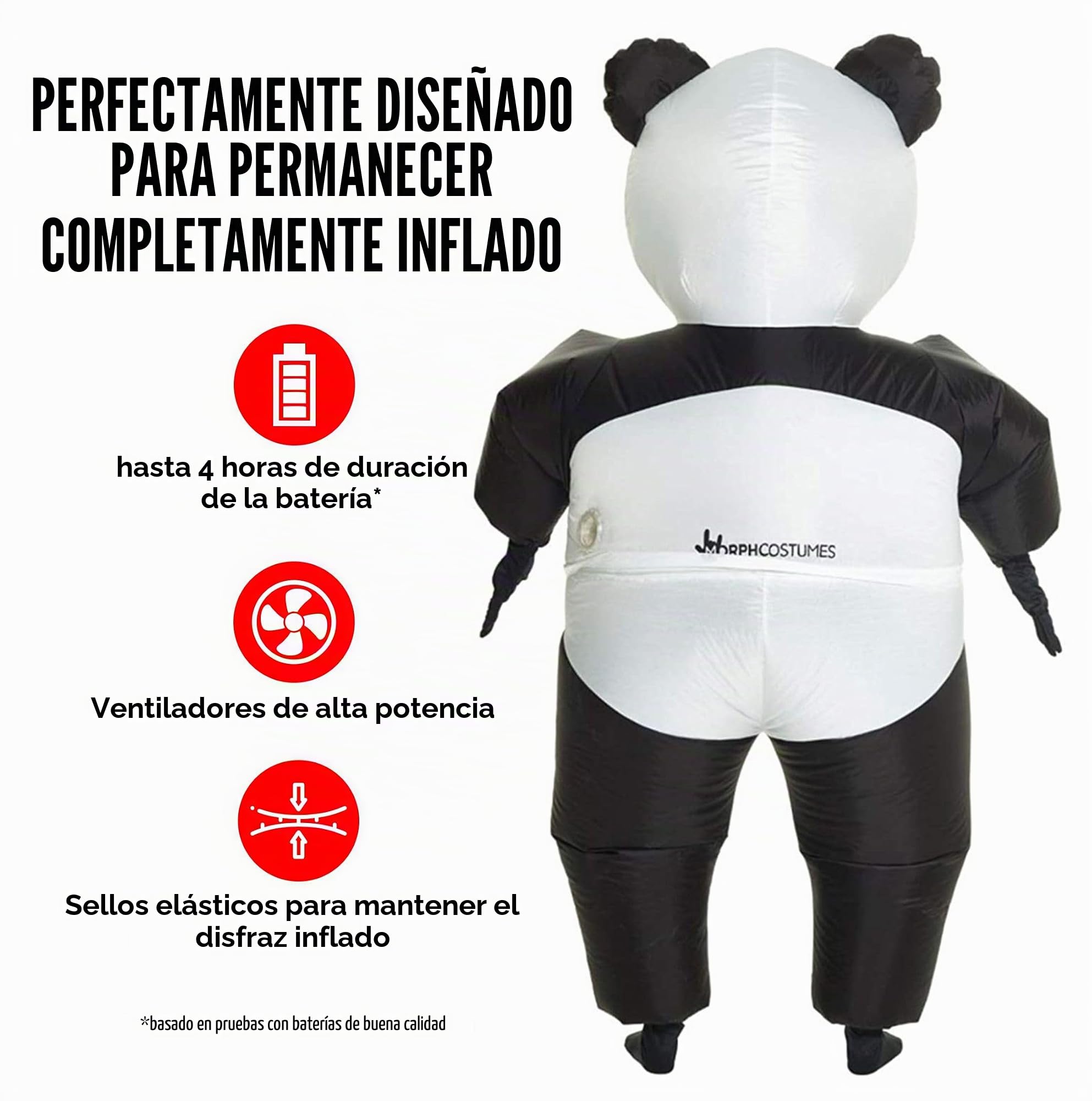 Morph Divertido Disfraz Inflable Animal Adultos Panda - Una talla le queda a la mayoría