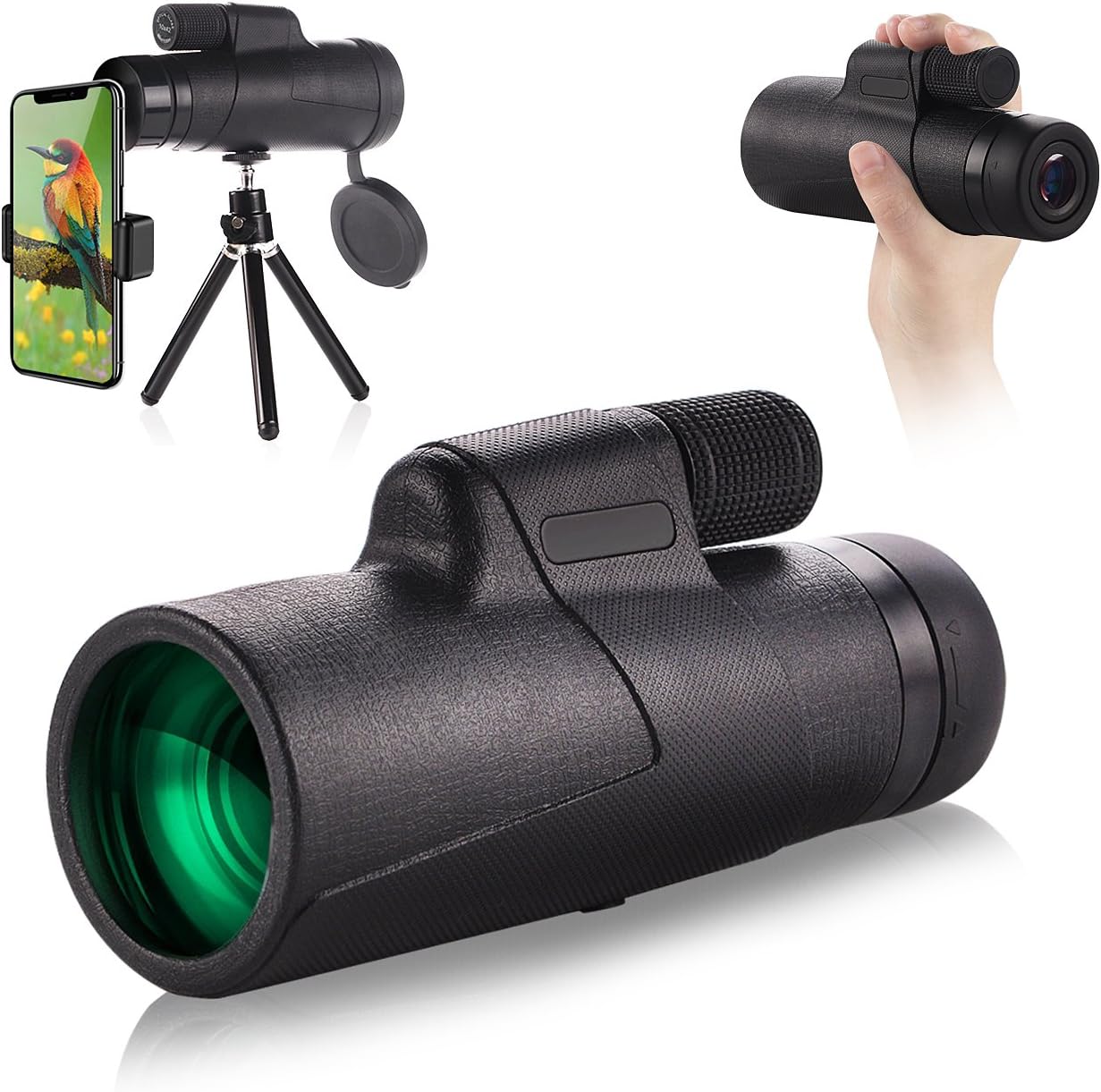 Waterproof Monocular Telescope - EAGWELL 10x42 High Power Monocular Telescope - BAK4 Prism FMC for Sporting Events, Wildlife, Hunting,Fishing Travelling