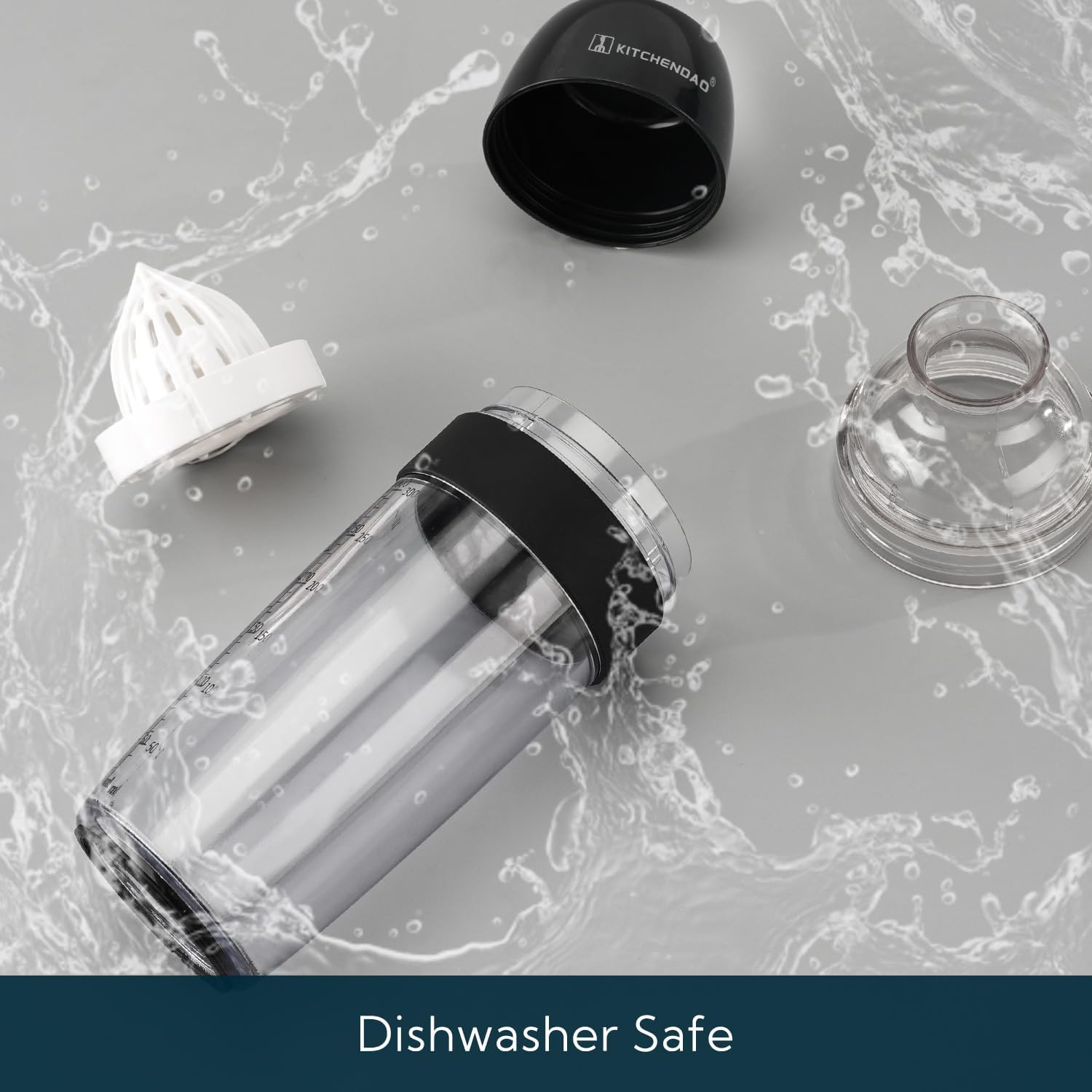 1 Salad Dring Shaker Container with Juicer, Pour Spout,