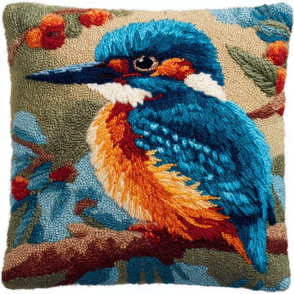 WallustrioaW Latch Hook Kit Cushion for Adults,Animals Birds