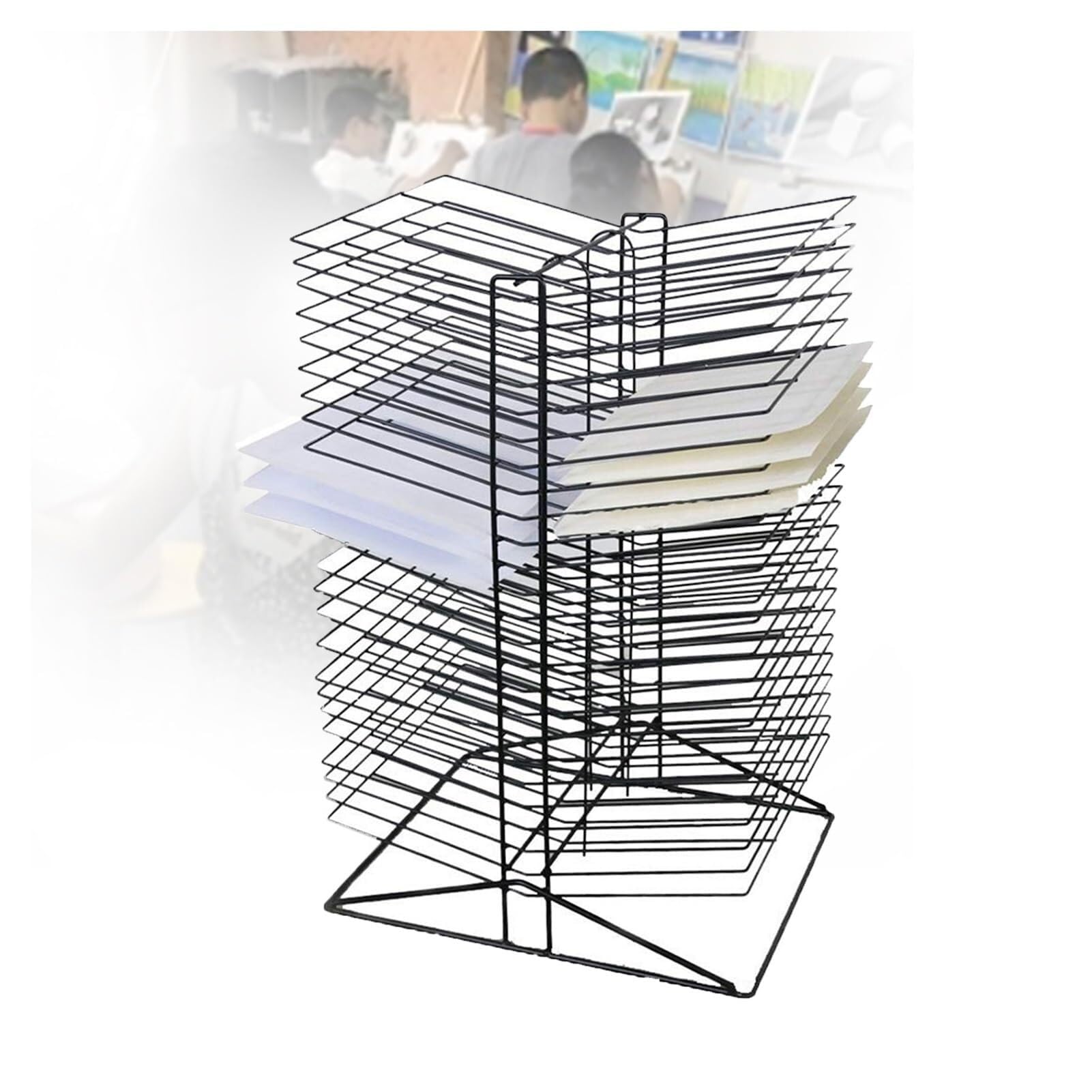 Aioneer Art Drying Rack, Tabletop 50 Shelves Double-Sided Art Organizer For A4 A3 A2 Paper, Ideal For Schools, Studios & Classrooms