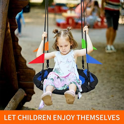Miniatura 5 de Columpio para árbol de 24 pulgadas, columpio para árbol de telaraña, capacidad de peso de 700 libras, Oxford 900D impermeable con asas, con correas