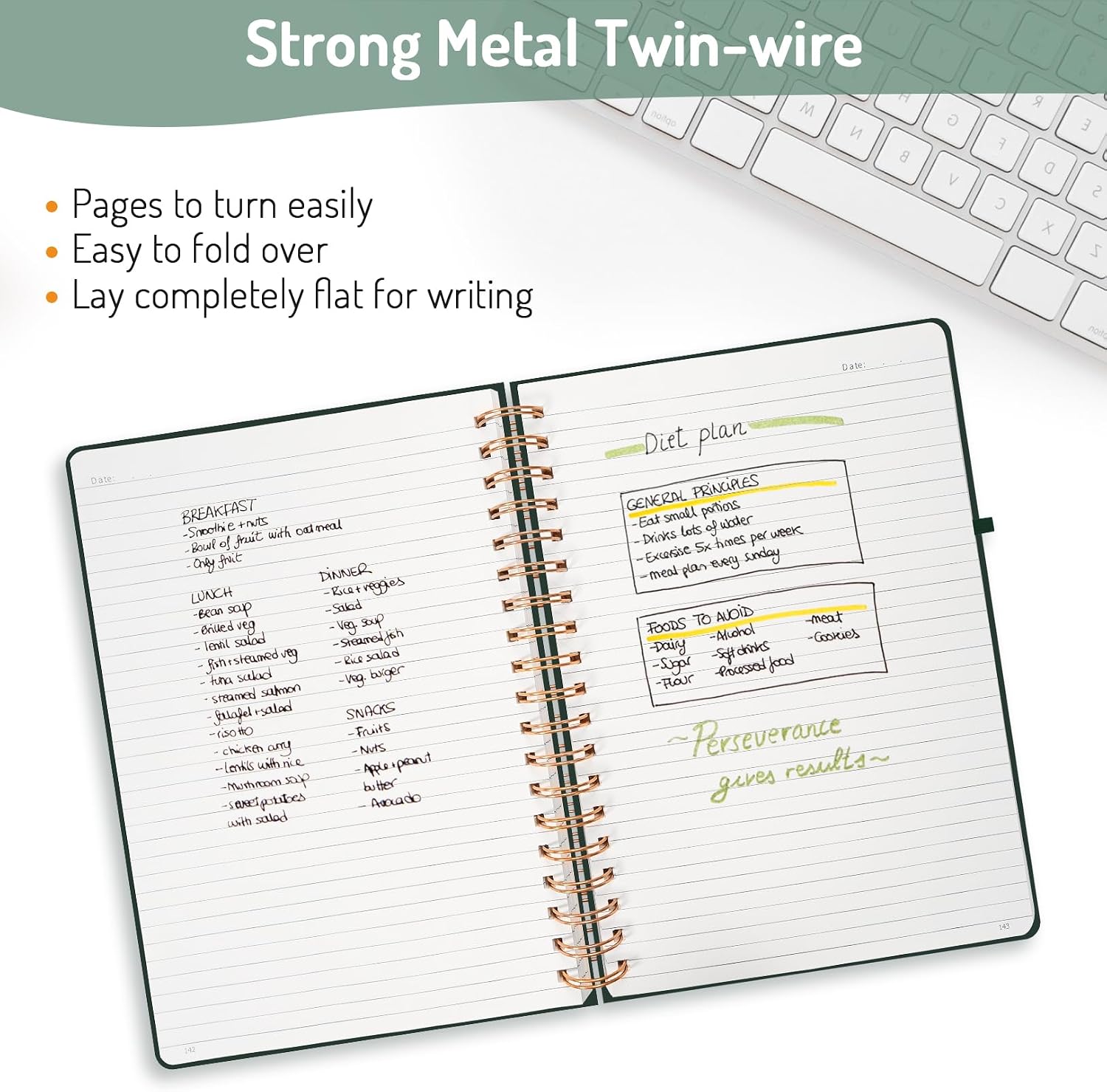 Forvencer Lined Spiral Journal Notebook with 300 Numbered Pages, B5 image 3