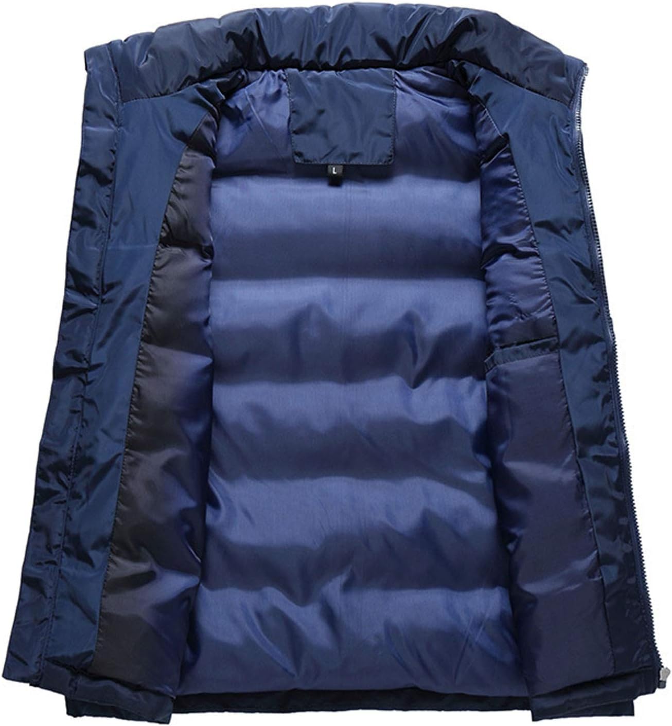 Flygo Men's Stand Collar Winter Warm Thick Quilted Padded Puffer Down Vest