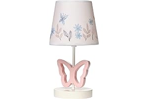 Lambs & Ivy Baby Blooms Pink Butterfly Nursery Lamp