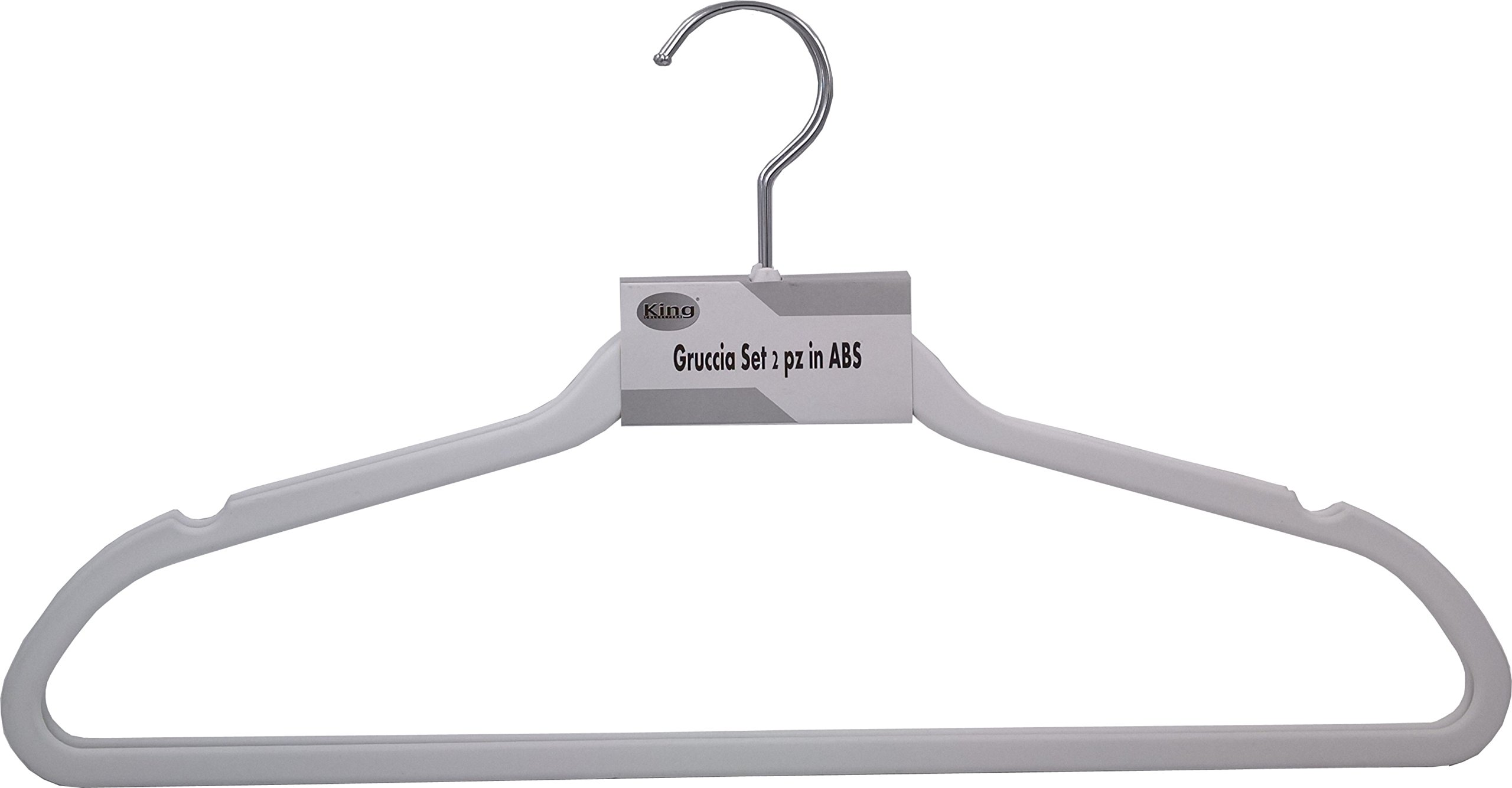Cintre blanc 46 x 0.6 x 15 cm King Home g1780045/B pour vêtements