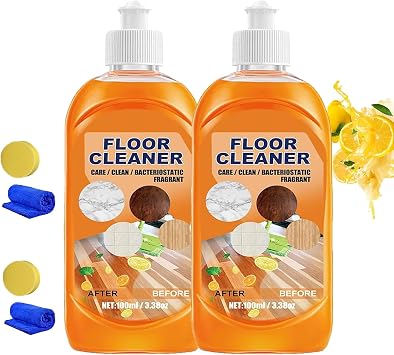 Floor Cleaner, 3.38 Oz/100ml Glossy Clean Floor Cleaners, Multipurpose Floor Cleaner Liquid, Powerful Household High-Performance Cleaner for Wood, Tile 2