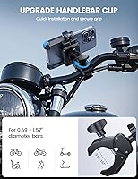 Vista 6 de Lamicall - Soporte para teléfono de motocicleta y bicicleta - [Liberación rápida 1s] Abrazadera de teléfono celular para bicicleta, abrazadera