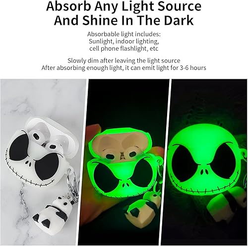 Miniatura 5 de Funda compatible con Apple AirPods de 3 generación con kit limpiador y lindo llavero de panda, funda para Airpods 3 que brilla en la oscuridad,
