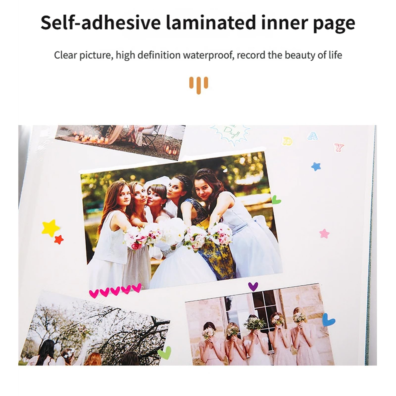 Álbum de fotos adhesivo con cubierta de lino y ventana para bodas, viajes, cumpleaños, recuerdos, regalo de 40 páginas