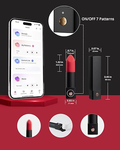 Miniatura 7 de LOVENSE Exomoon Mini bala vibrador Bluetooth Secret Lipstick Vibrador, pezón impermeable, masajeador de clítoris y punto G para mujeres, pequeño