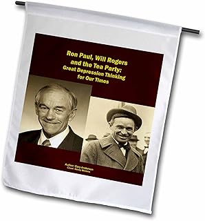 3dRose fl_26361_1 Ron Paul Will Rogers and The Tea Party Garden Flag, 12 by 18-Inch