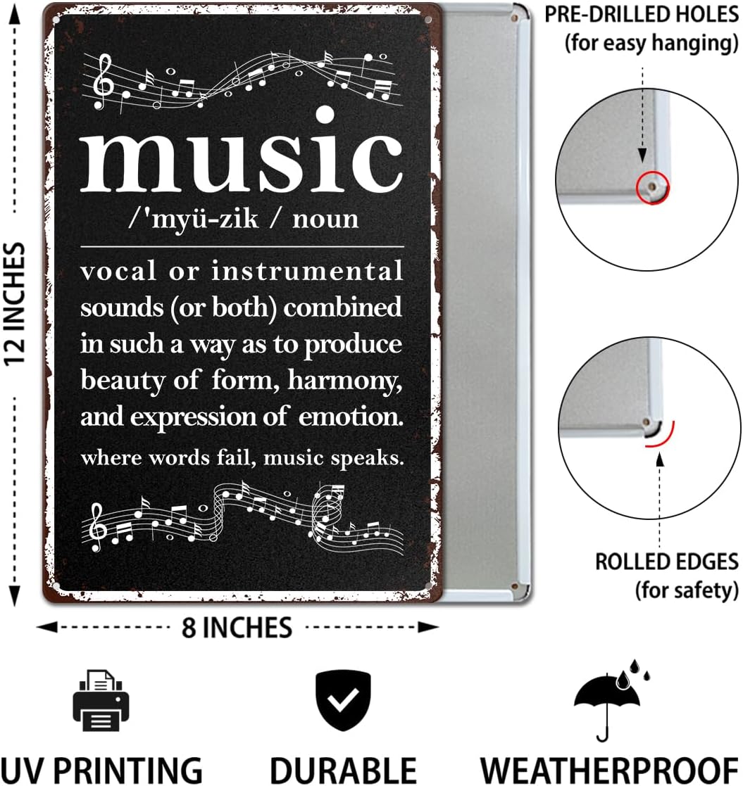 Vintage Musician Music Lover Room Studio Metal Sign Decor, Vocal image 2