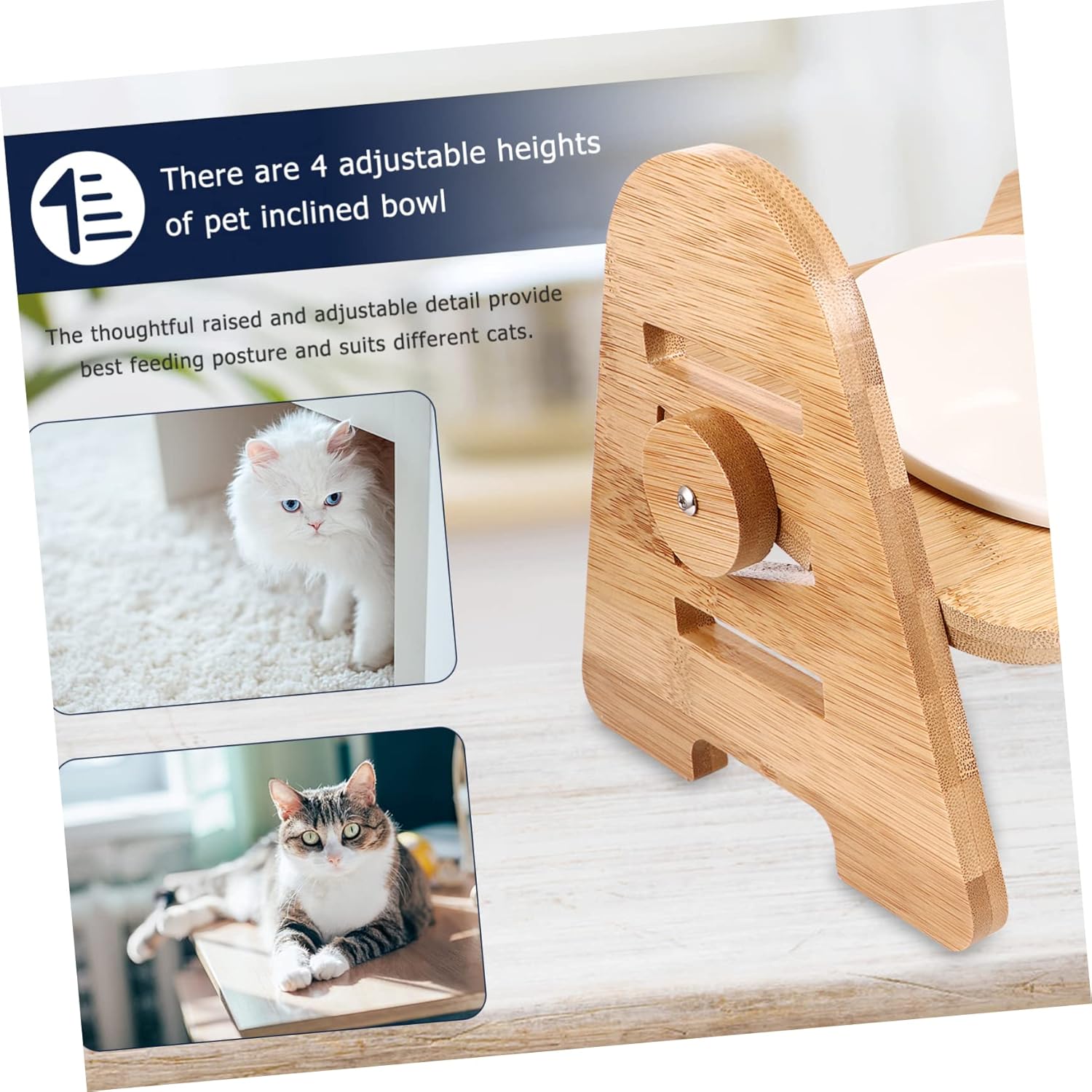 VICASKY Creative Elevated Cat Bowl with Detachable Stand for Comfortable Feeding Pet Feeder for Food and Water for Cats and Kittens