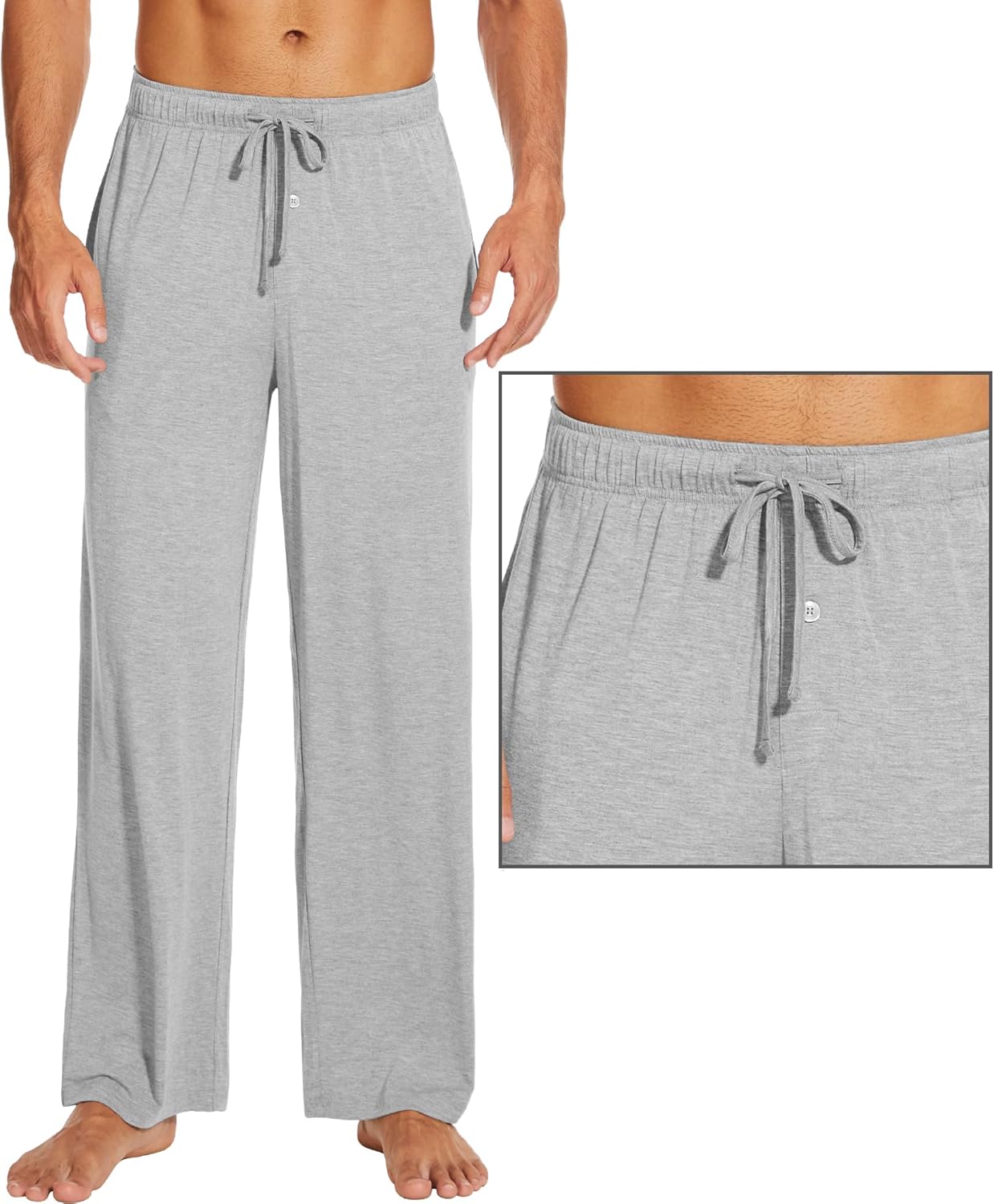 WiWi Viscose from Bamboo Mens Pajama Pants Soft Lounge Bottoms Sweatpants Sleep Pant Drawstring with Pockets S-XXL - Image 3